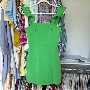 French Connection Green Sheath Mini Dress Square Neck Sleeveless